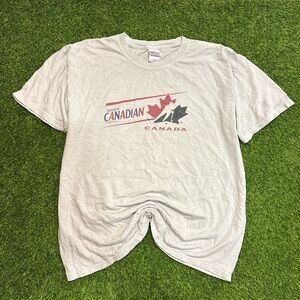 Molson Canadian hockey canada Graphic Tee - Light Gray with Red & Black Logo